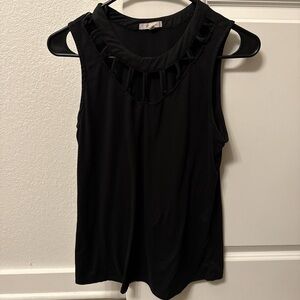 Maurices Black Ruffle Neck Sleeveless Blouse